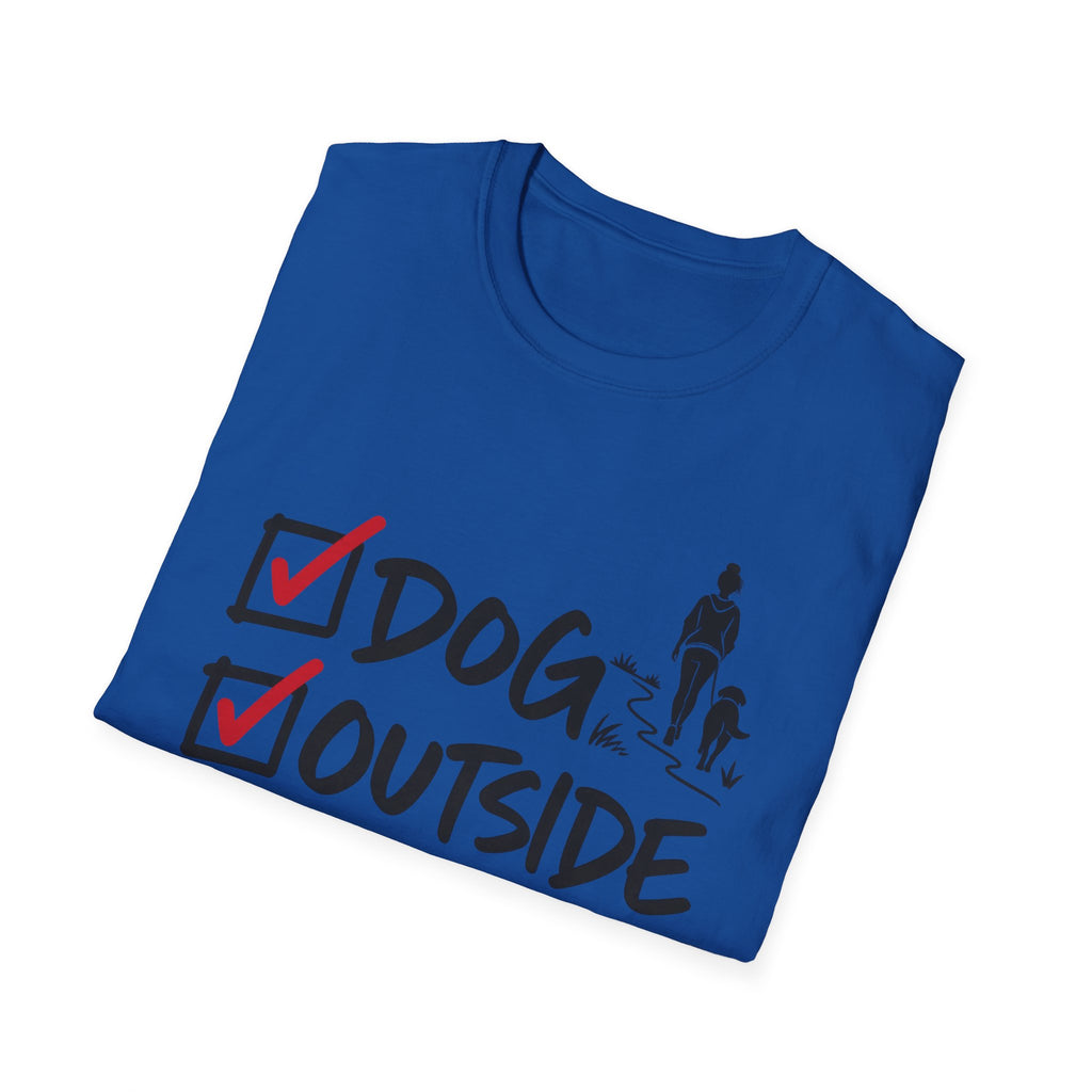 T-Shirt — "Dog, Outside, People Checklist" Vintage Graphic Tee