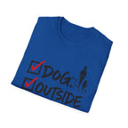 T-Shirt — "Dog, Outside, People Checklist" Vintage Graphic Tee