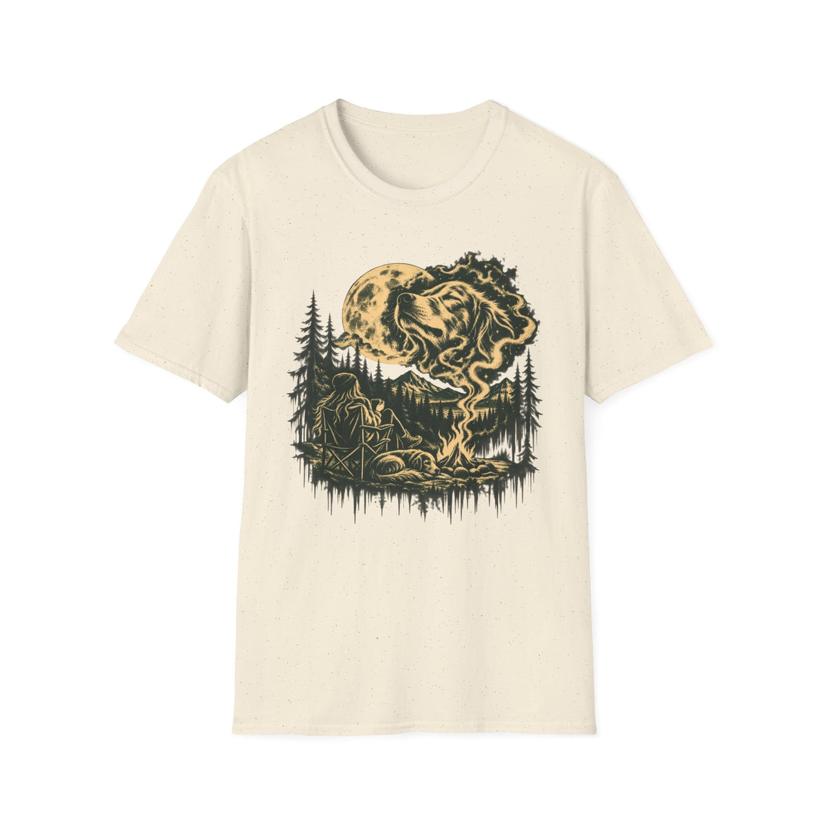 T-Shirt — "Campfire Spirit Dog" Graphic Tee