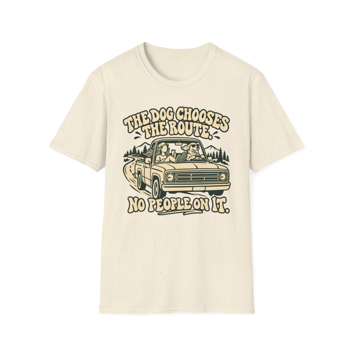 T-Shirt — "The Dog  Chooses The Route. No People On It" Vintage Graphic Tee