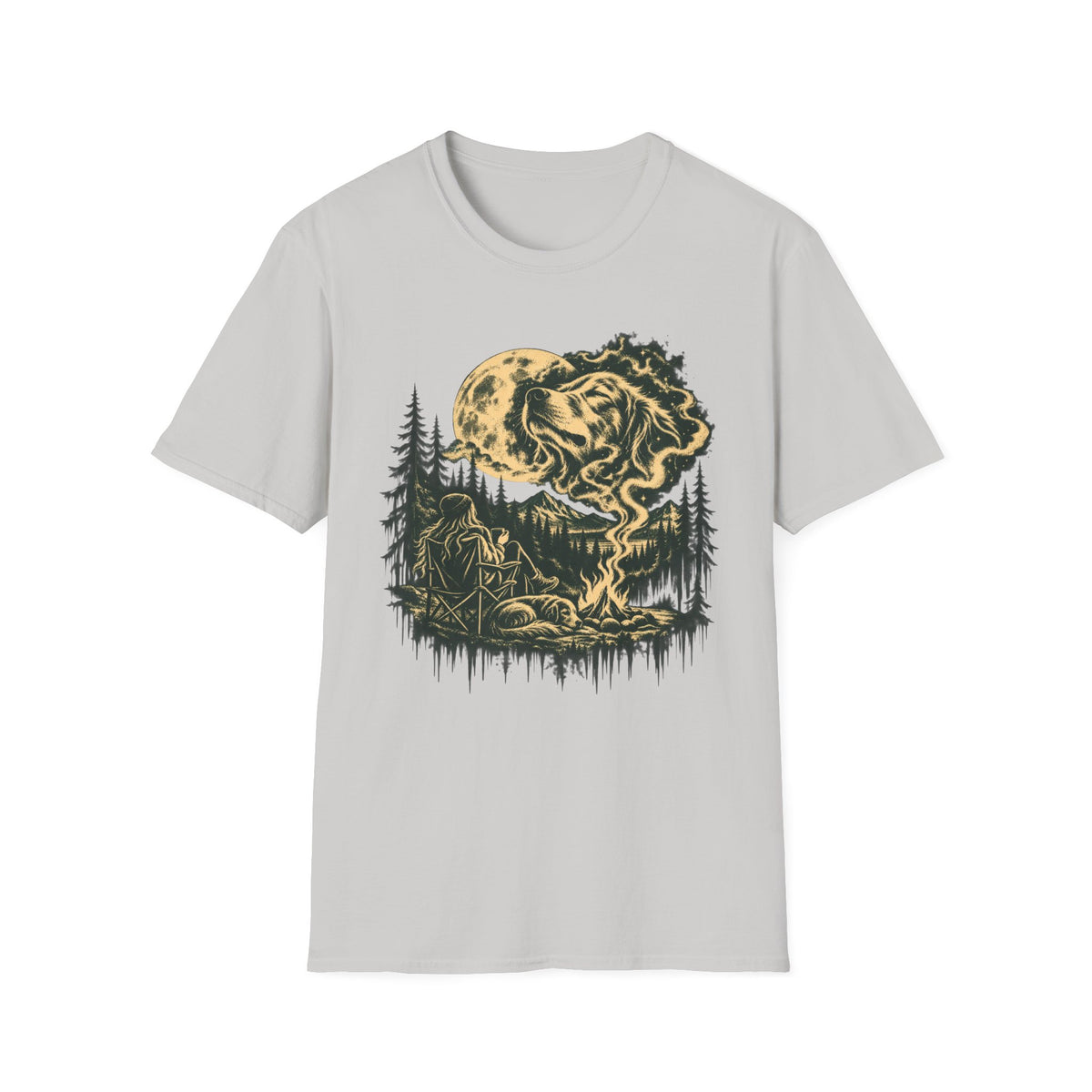 T-Shirt — "Campfire Spirit Dog" Graphic Tee