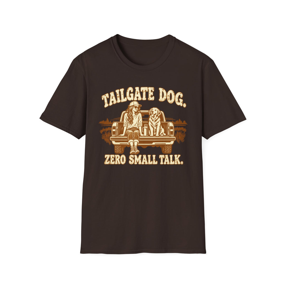 T-Shirt — "Tailgate Dog. Zero Small Talk" Graphic Tee