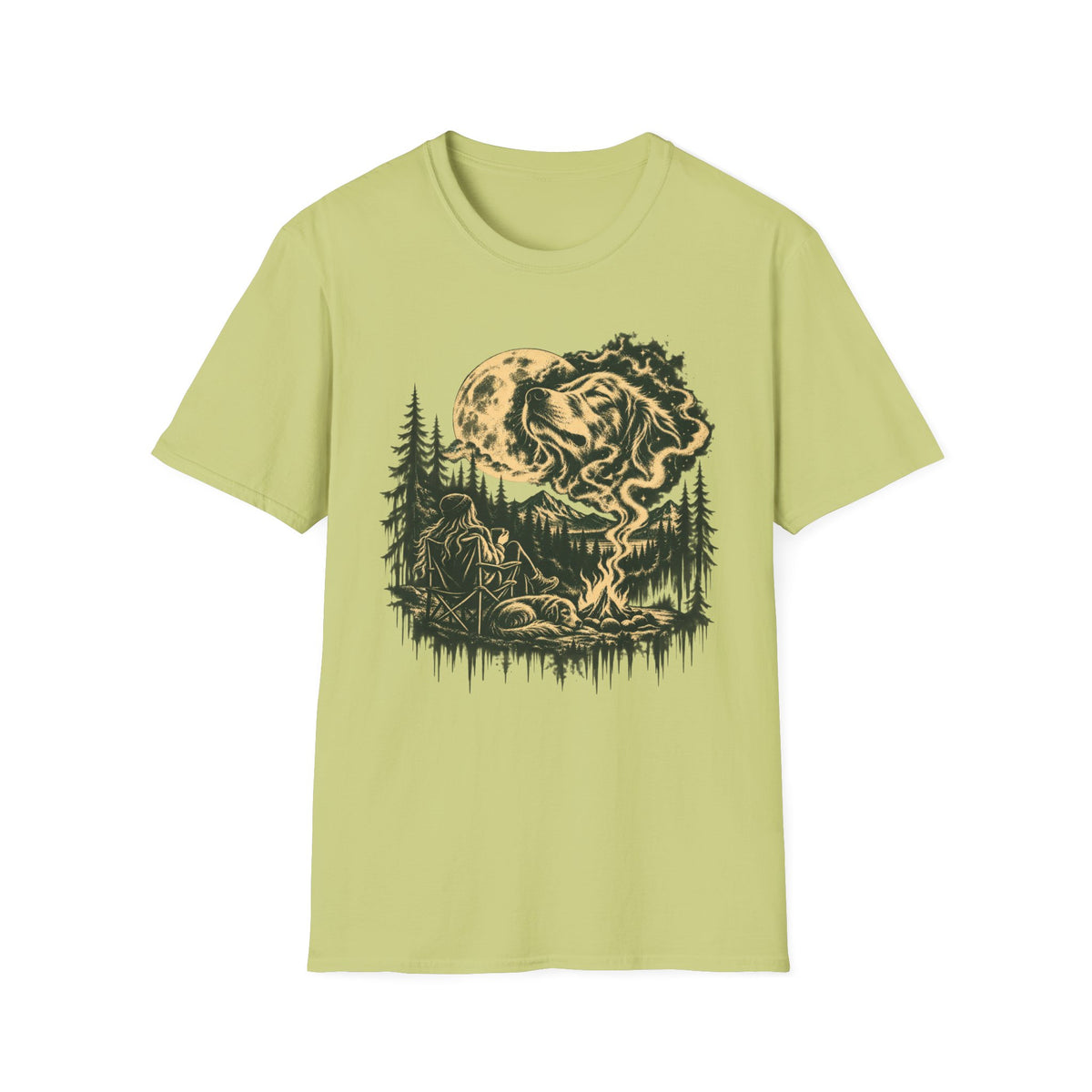 T-Shirt — "Campfire Spirit Dog" Graphic Tee