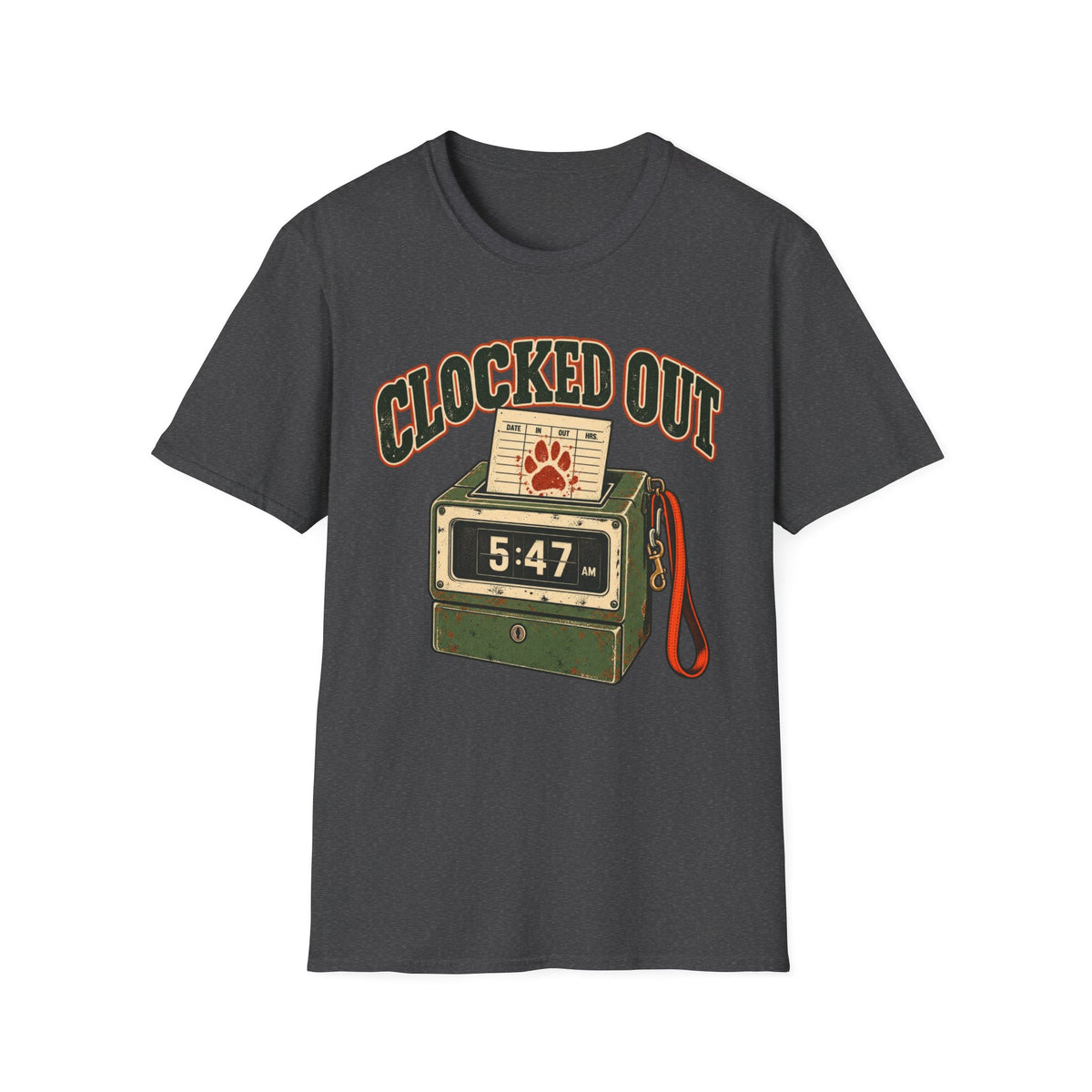 T-Shirt — "Clocked Out" Vintage Graphic Tee