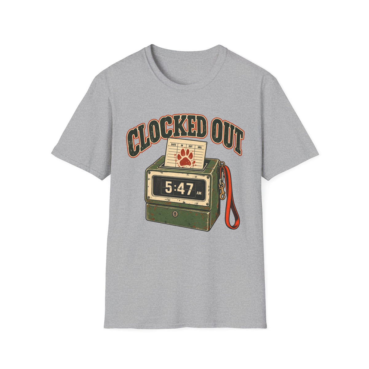 T-Shirt — "Clocked Out" Vintage Graphic Tee
