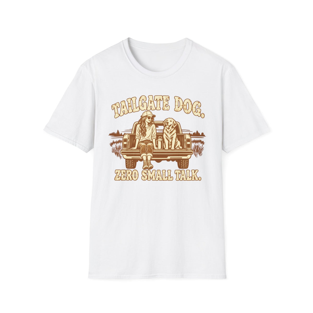 T-Shirt — "Tailgate Dog. Zero Small Talk" Graphic Tee