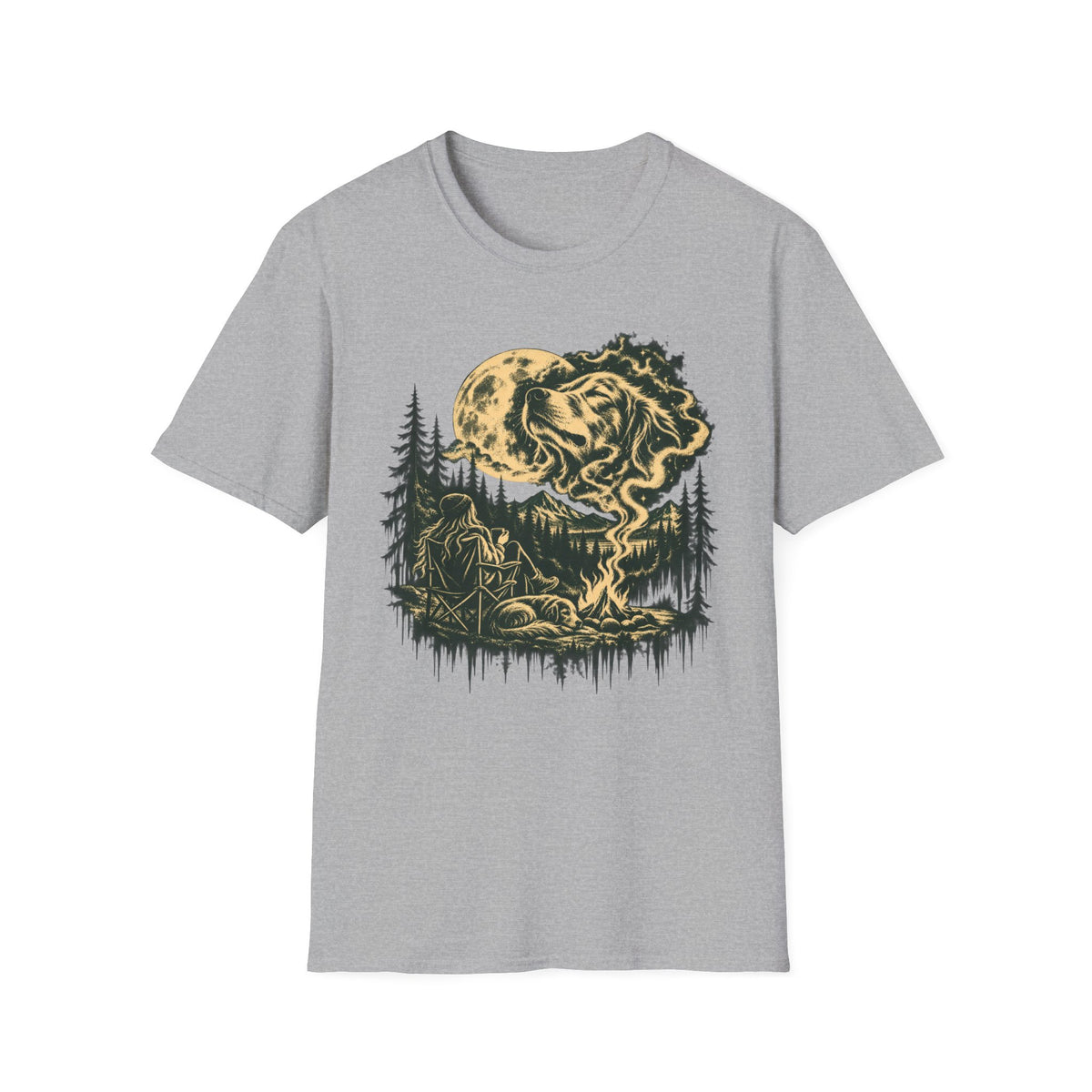 T-Shirt — "Campfire Spirit Dog" Graphic Tee