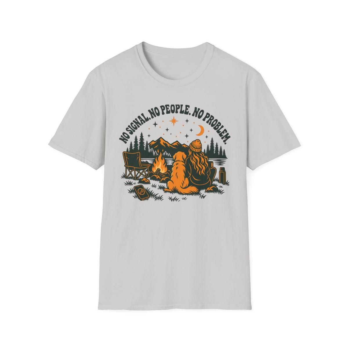 T-Shirt — "No  Signal. No People. No Problem." Graphic Tee