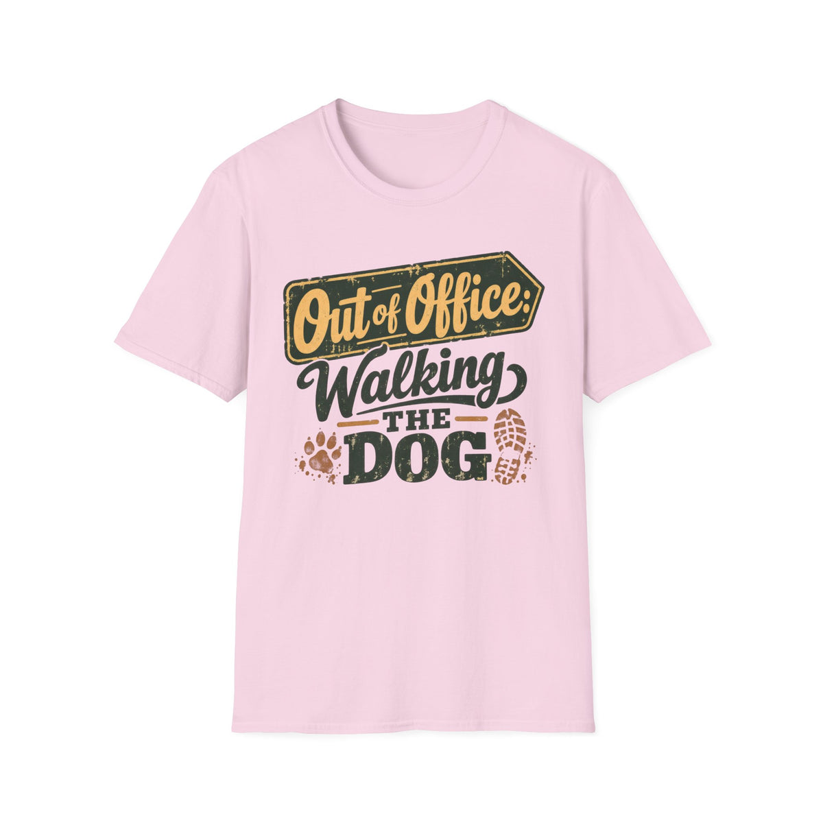 T-Shirt — "Out Of Office: Walking The Dog" Graphic Tee