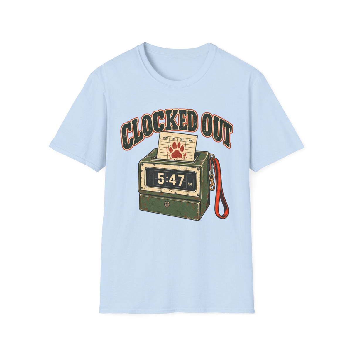 T-Shirt — "Clocked Out" Vintage Graphic Tee
