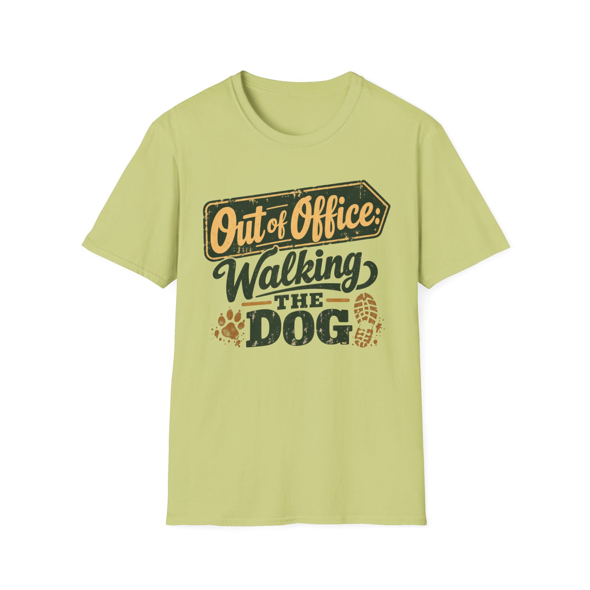 T-Shirt — "Out Of Office: Walking The Dog" Graphic Tee