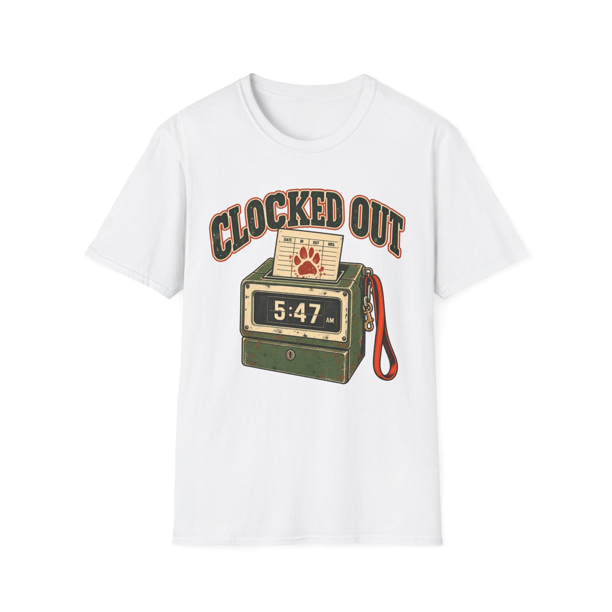 T-Shirt — "Clocked Out" Vintage Graphic Tee