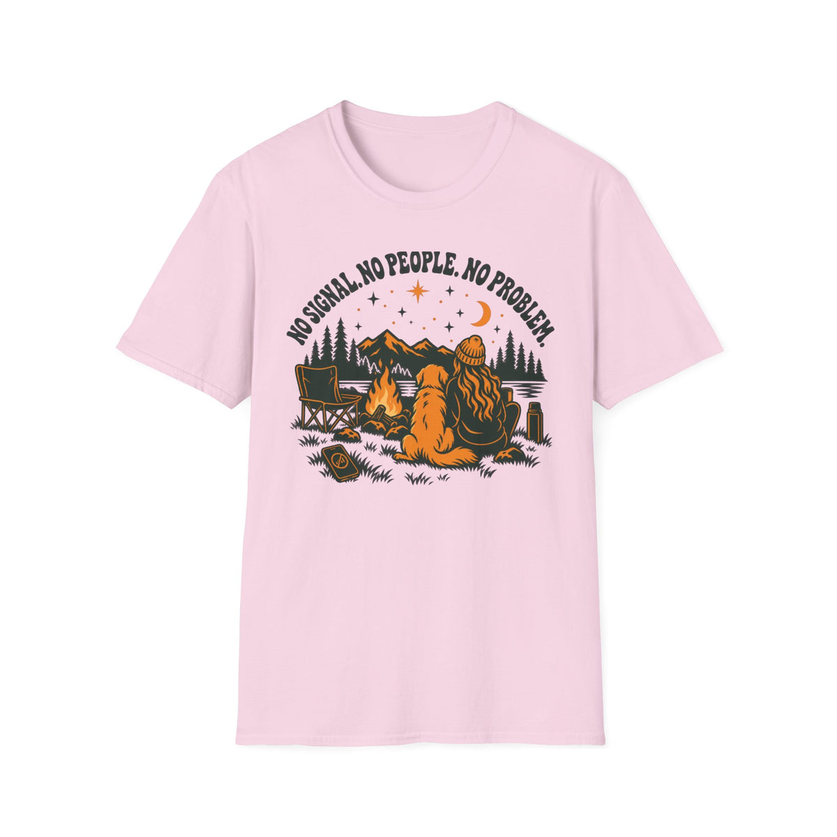 T-Shirt — "No  Signal. No People. No Problem." Graphic Tee