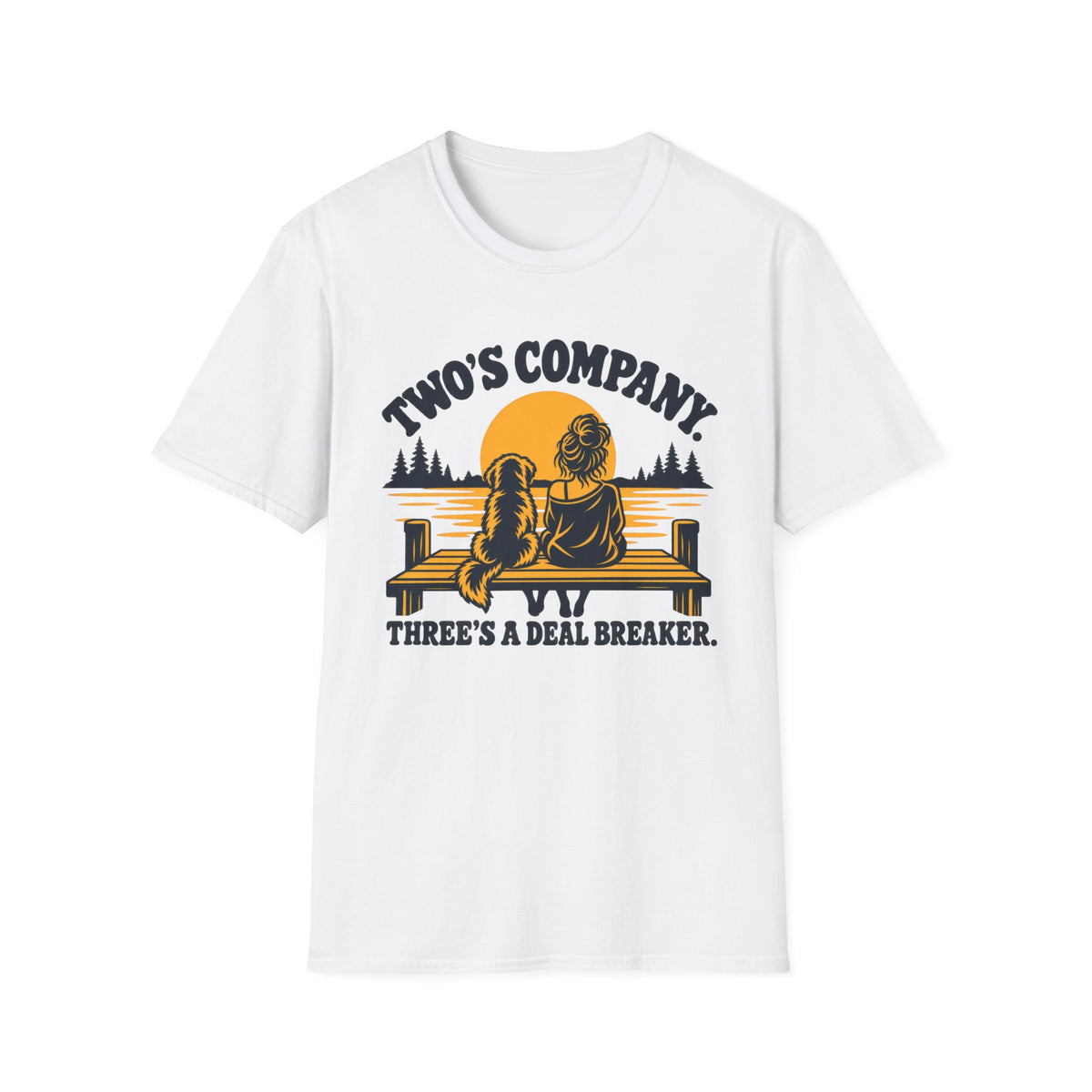 T-Shirt — "Two's Company, Three's A Deal Breaker" Vintage Graphic Tee