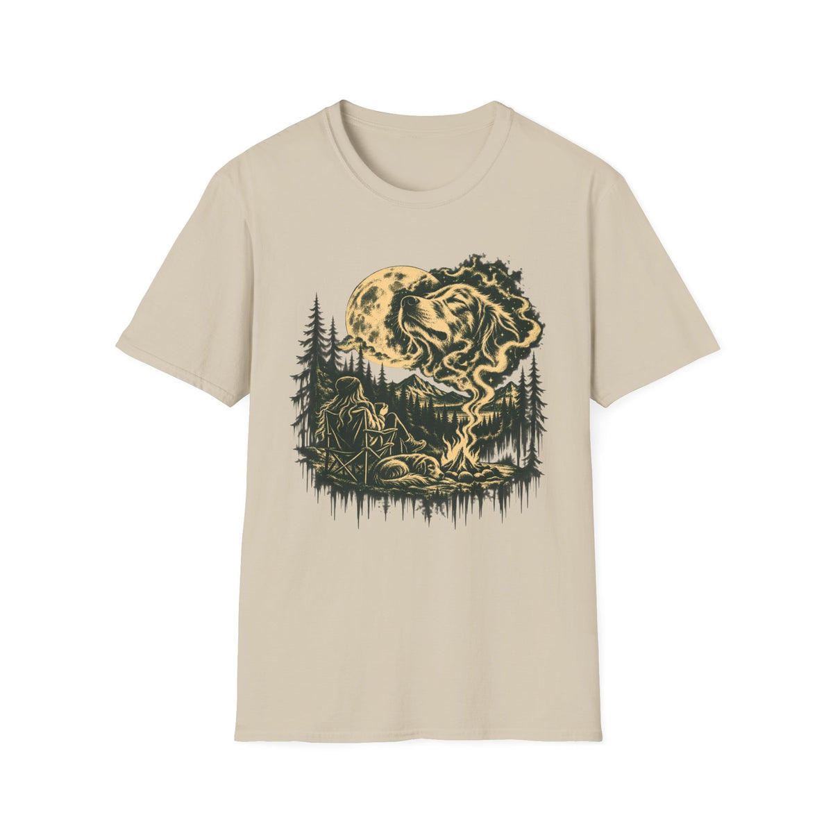 T-Shirt — "Campfire Spirit Dog" Graphic Tee