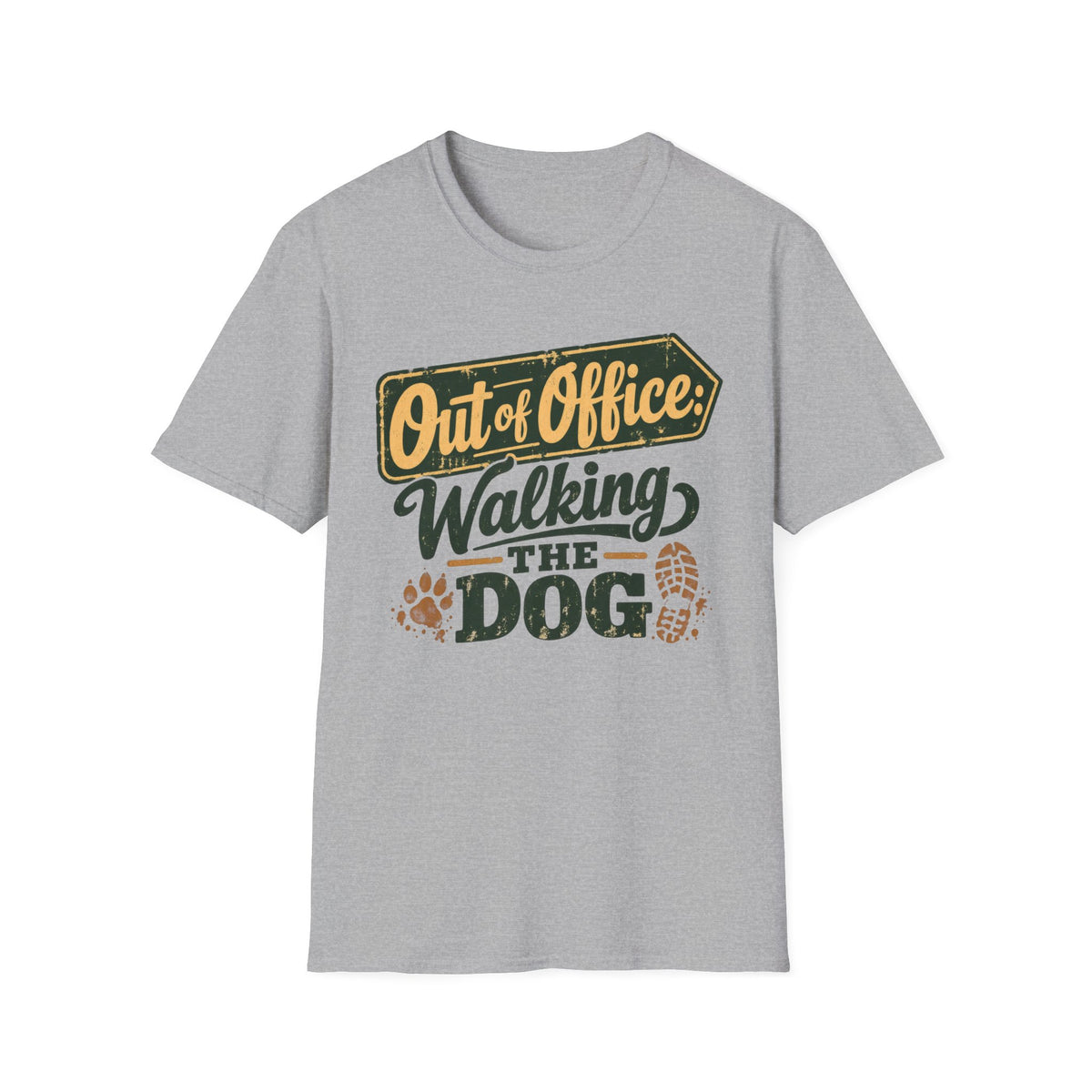 T-Shirt — "Out Of Office: Walking The Dog" Graphic Tee