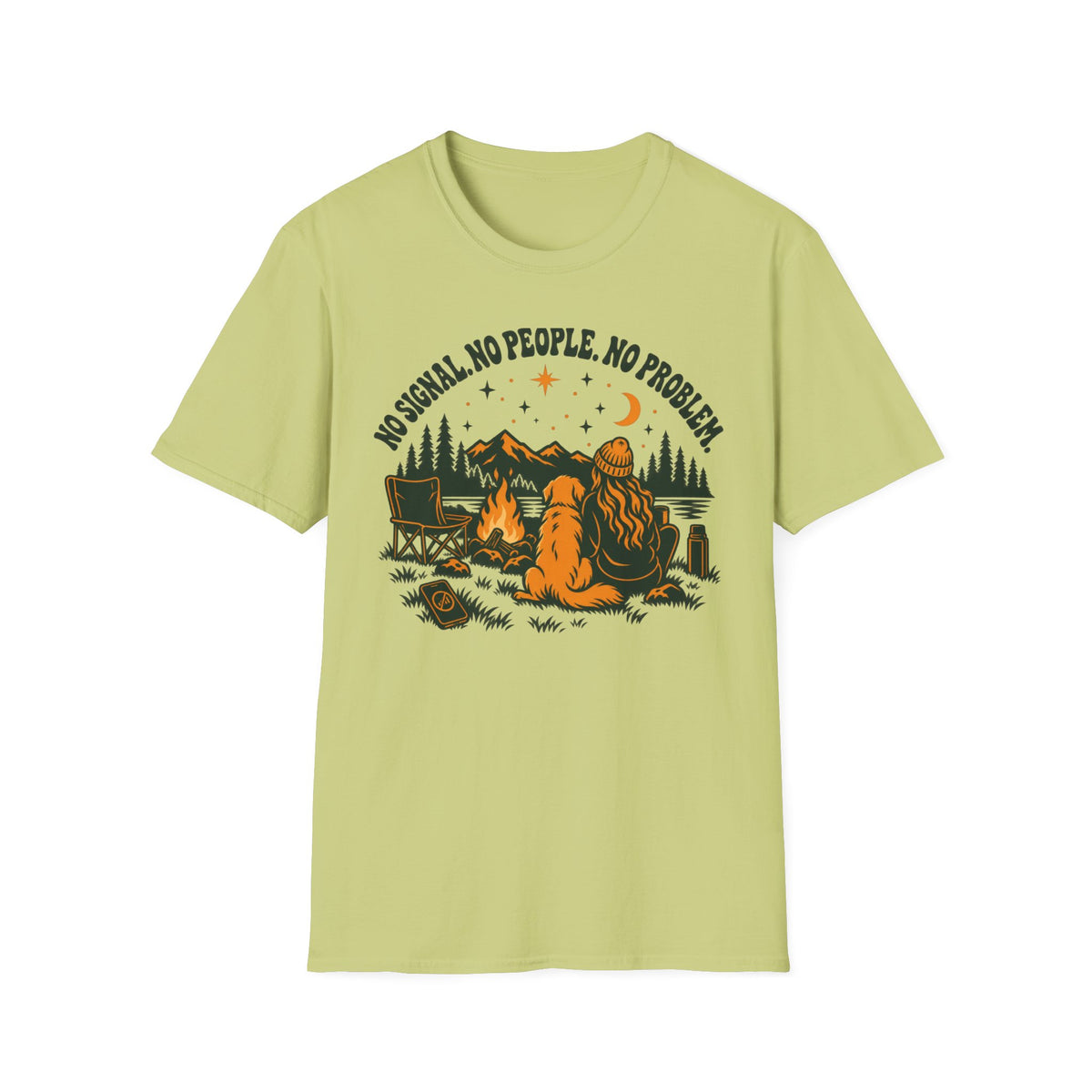 T-Shirt — "No  Signal. No People. No Problem." Graphic Tee