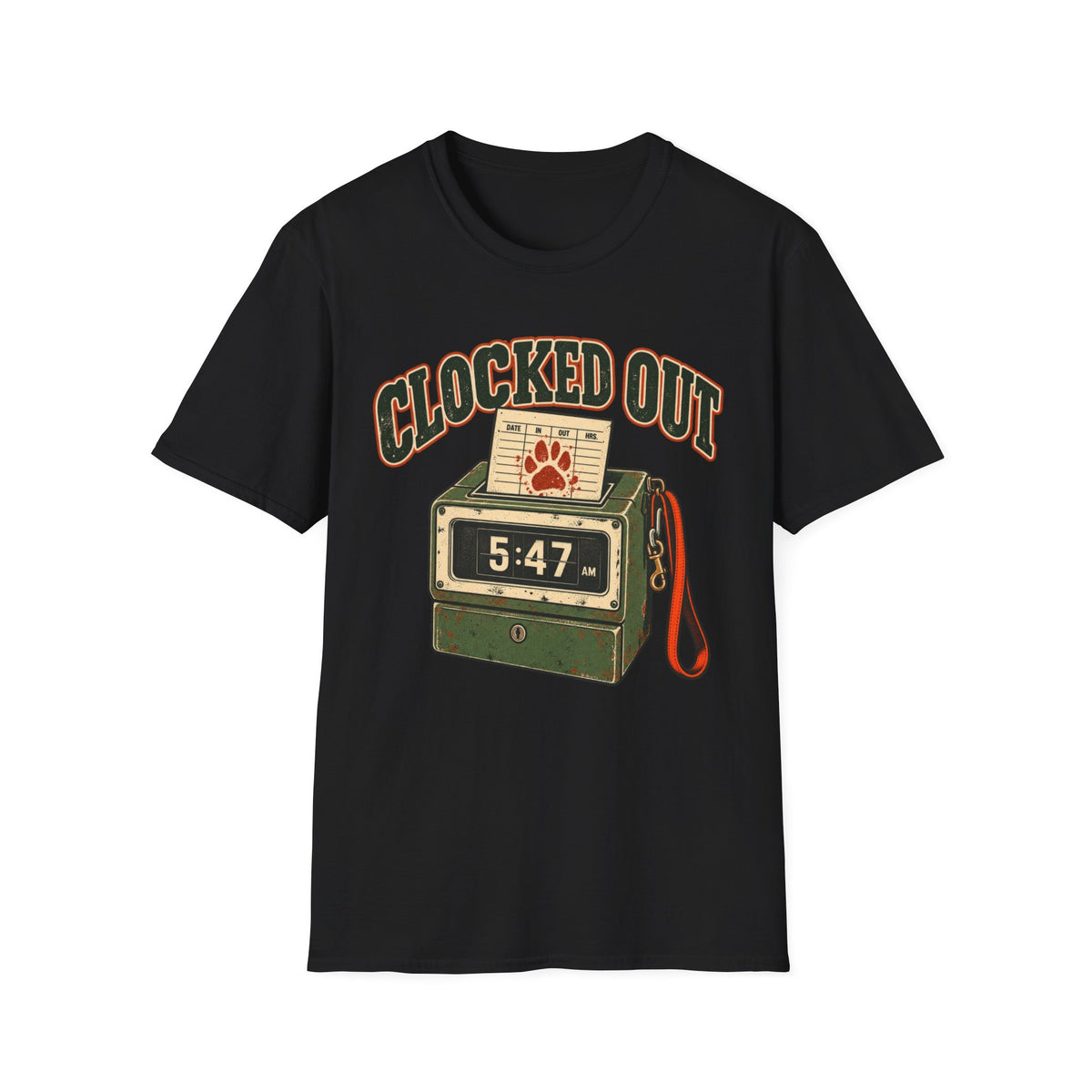 T-Shirt — "Clocked Out" Vintage Graphic Tee