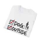 T-Shirt — "Dog, Outside, People Checklist" Vintage Graphic Tee