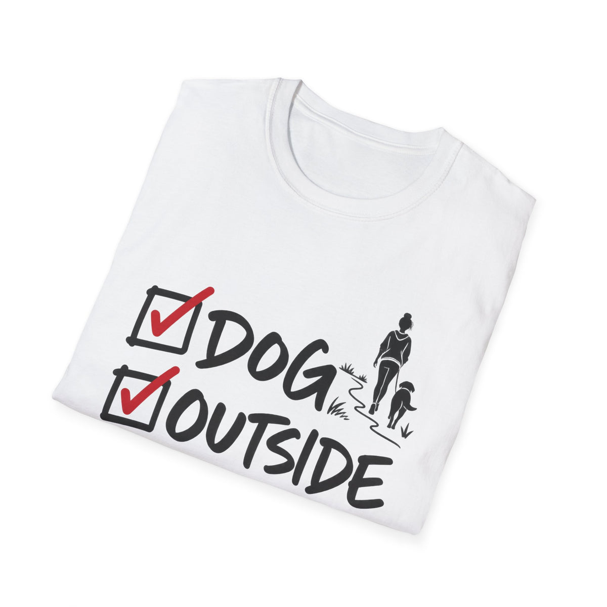 T-Shirt — "Dog, Outside, People Checklist" Vintage Graphic Tee