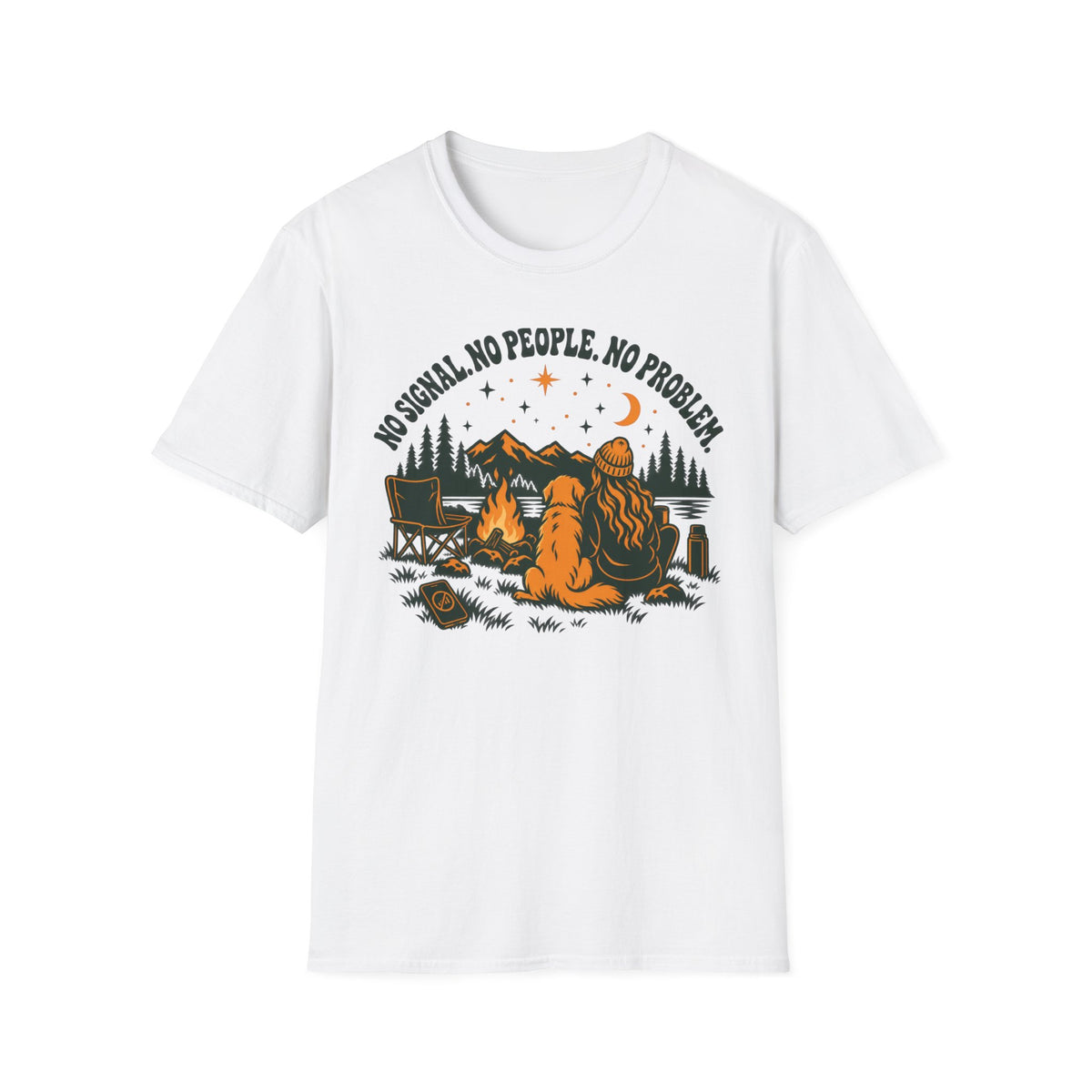 T-Shirt — "No  Signal. No People. No Problem." Graphic Tee
