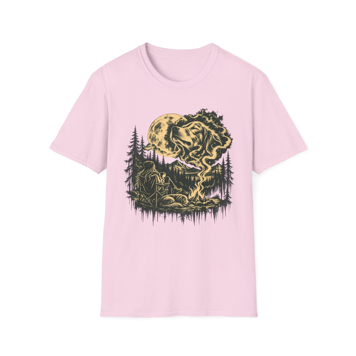 T-Shirt — "Campfire Spirit Dog" Graphic Tee