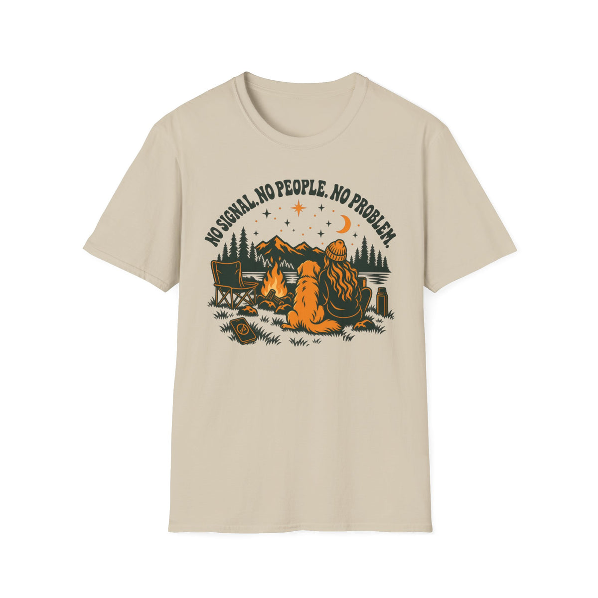 T-Shirt — "No  Signal. No People. No Problem." Graphic Tee
