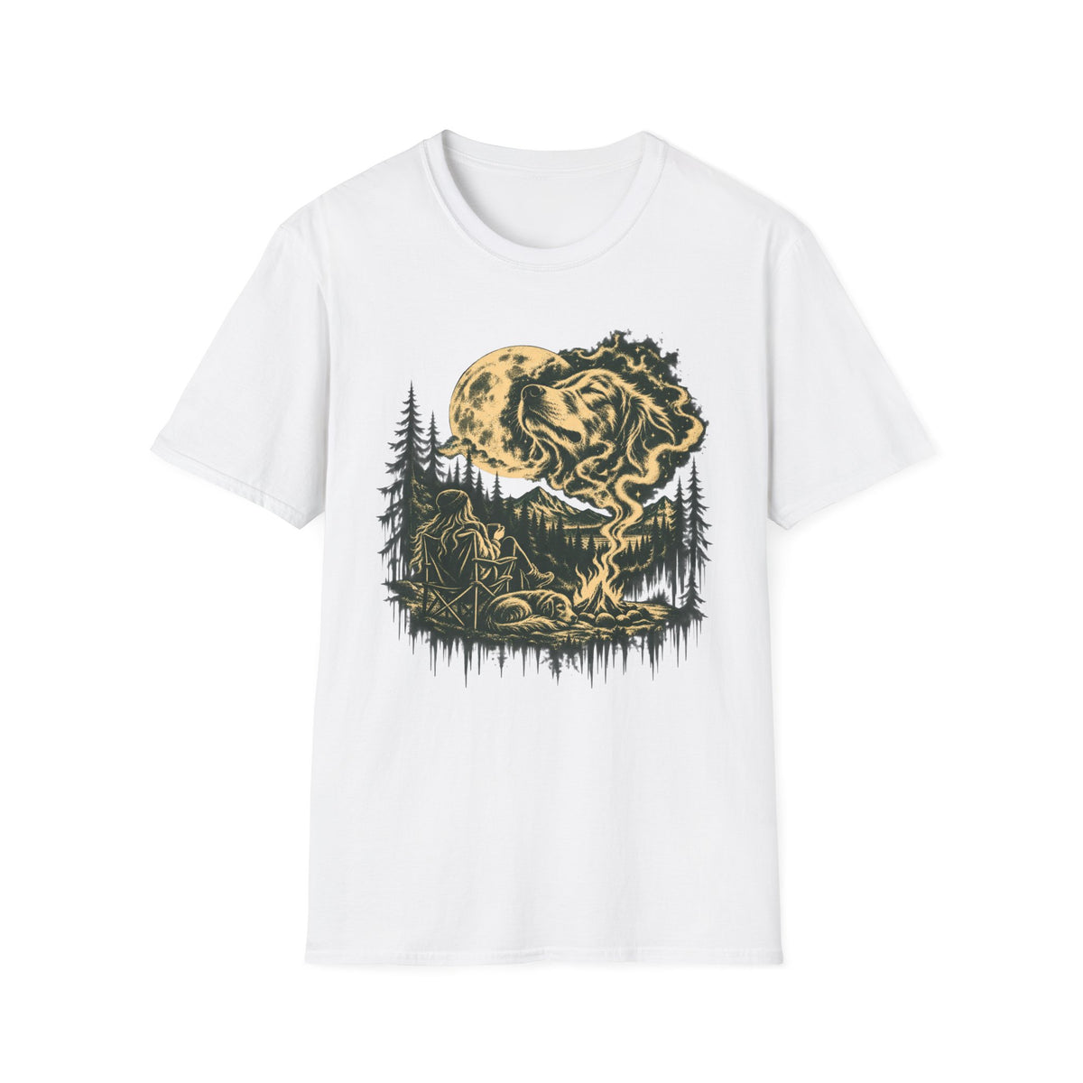 T-Shirt — "Campfire Spirit Dog" Graphic Tee