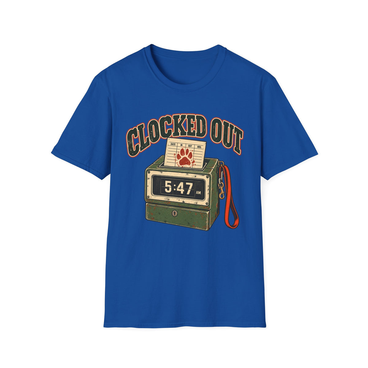 T-Shirt — "Clocked Out" Vintage Graphic Tee
