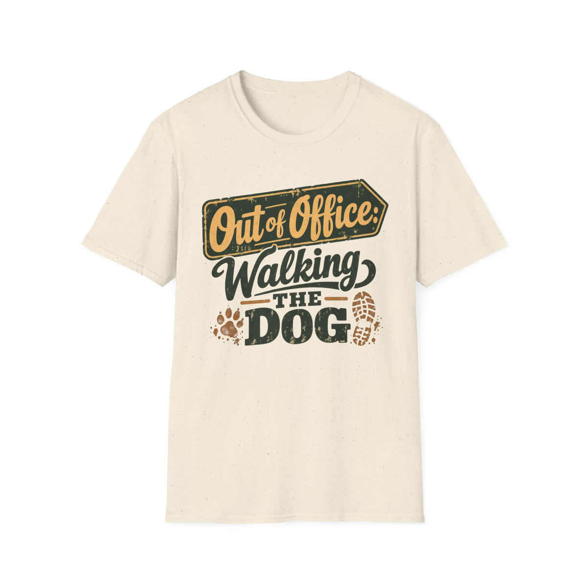 T-Shirt — "Out Of Office: Walking The Dog" Graphic Tee