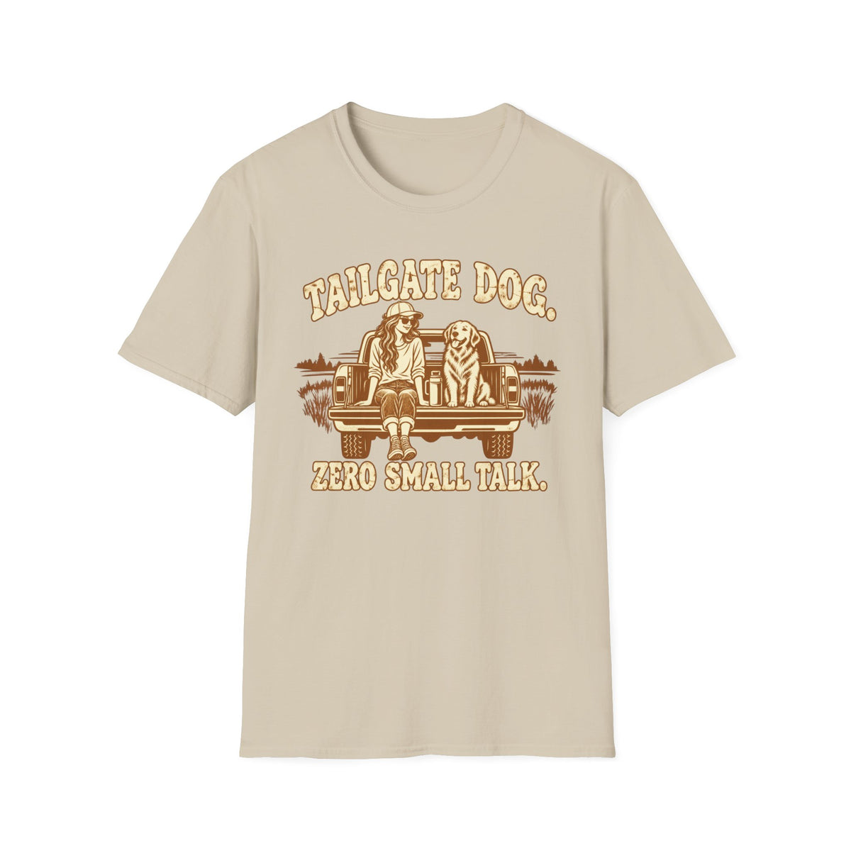 T-Shirt — "Tailgate Dog. Zero Small Talk" Graphic Tee